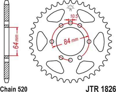 Obrázok produktu pre Reťazové koleso JT 520 37T JTR1826.37