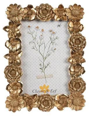 Produktbild von Clayre & Eef Bilderrahmen 10x15 cm Goldfarbig Polyresin