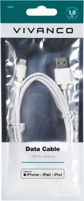 Image de Câble de données USB Lightning pour Apple iPhone / iPad avec connecteur Lightning, 1 m (61808)