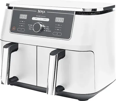 Obrázok produktu pre SharkNinja Ninja AF400EU, Teplovzdušná fritéza, 9,5 l, dvojitá, biela, otočné ovládanie, dotykové, samostatná