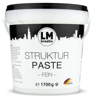 Produktbild von LM-Kreativ Strukturpaste fein 1,7 kg, Weiß – Texture Paste für Acrylmalerei, Impasto und Reliefs auf Leinwand, Holz und Pappe, wasserbasiert
