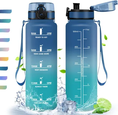 Image de Bouteille d'eau sans BPA, 500 ml, gourde pour le sport et le fitness