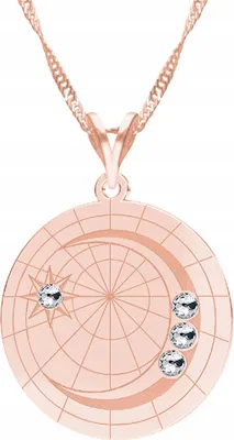 Immagine prodotto di Collana luna in argento 925 placcato oro rosa con zirconi