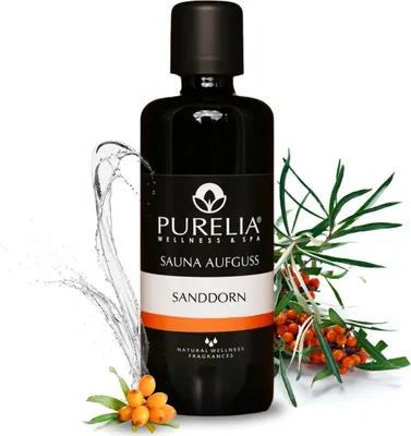 Produktbild von PURELIA Saunaaufguss Konzentrat Sanddorn 100 ml natürlicher Sauna-aufguss - reine ätherische Öle
