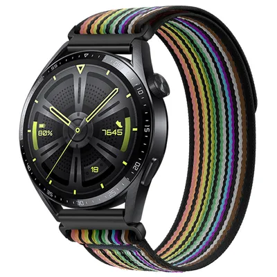 Obrázok produktu pre BStrap Velcro Nylon remienok na Garmin Venu 2, black rainbow