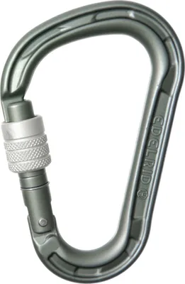 HMS Magnum Screw Karabiner von Edelrid; grau; mit Schraubverschluss.