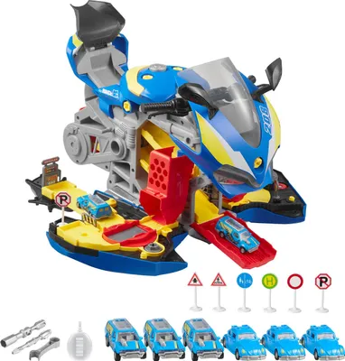 Produktbild von SucceBuy Motorradmotor-Spielzeug, 25-teiliges Set für Kinder, Motorradmechaniker-Spielzeug mit abnehmbaren Teilen, Licht- und Soundeffekten, simuliertes Fahren und Rennstreckenrennen, geeignet für Kinder ab 3 Jahren, Blau
