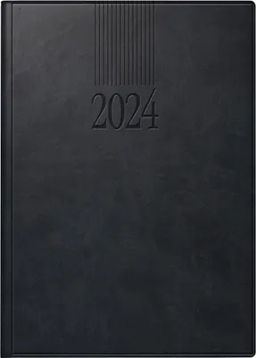 Produktbild von Buchkalender Roma 1 14,2x20cm 1 Tag/Seite Kunstleder schwarz 2024