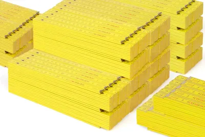Immagine prodotto di 100 pezzi | Metrie 2 m metro pieghevole Block 52 | Giallo | Giunti in acciaio temprato