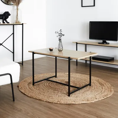 Image de Table Basse - HOME DECO FACTORY - Loka - Design - Bois et Métal - Marron et Noir