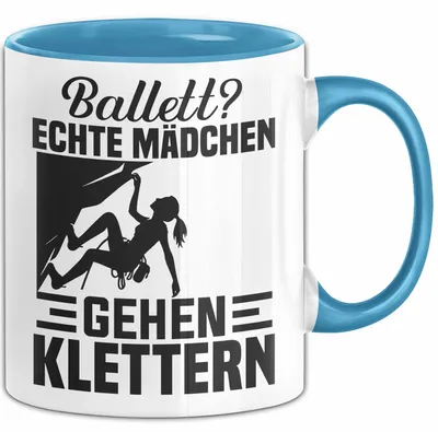 Produktbild von Kletterin Tasse Geschenk Frauen Ballett Echte Mädchen Gehen Klettern (Blau)