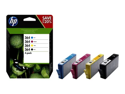 Immagine prodotto di HP 364 confezione da 4 cartucce d'inchiostro originali nero/ciano/magenta/giallo