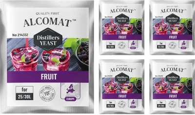 Produktbild von Fruit Distillers ALCOMAT Yeast Alkohol Hefe | Brennhefe  Destillation| auf 25/30 Liter | bis 17%, 5 Stück