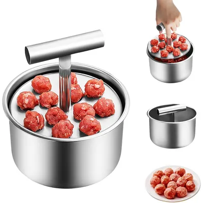 Produktbild von Fleischbällchen Maker,Kitchen Meatball Maker,Edelstahl,12 Fleischbällchen auf einmal,für Küche Esszimmer,14*8.5cm
