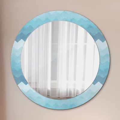 Produktbild von Ø70cm Modern Spiegel - Wandspiegel Wandmontage- Schlafzimmer - Chevron Muster