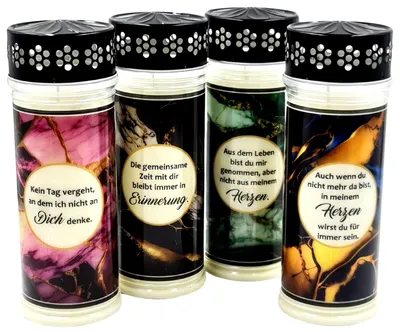 Produktbild von 4er SET Premium 7 Tage Design Grablicht "MARMOR"