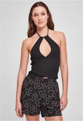 Immagine prodotto di Dámské tílko Urban Classics Ladies Short Wraped Neckholder Top nero - L