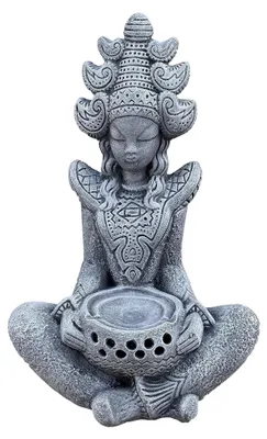 Produktbild von Steinfigur der indischen Göttin Sarasvati aus Steinguss, frostfest