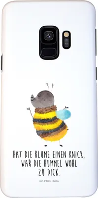 Produktbild von Mr. & Mrs. Panda Samsung Galaxy S9 Handyhülle Hummel flauschig - Weiß - Geschenk, Natur, Handy Schutzhülle, Blume, Lustige Sprüche, Cover, Hülle, Smartphone, Biene