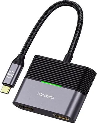 Zdjęcie produktu dla Mcdodo HU-7390 3w1 Typ C HUB HDMI X 2+PD Gri Obsługa rozdzielczości 4K