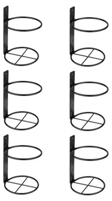 Weinregalhalter aus Metall, 6 Stück, schwarz, Wandmontage