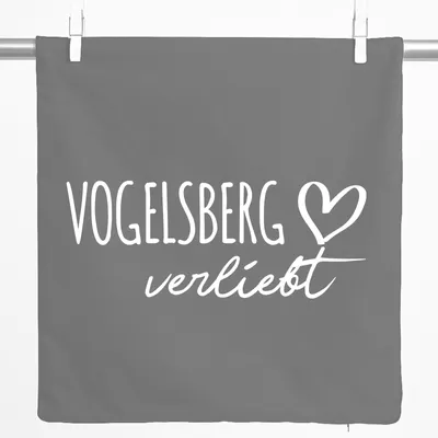 Produktbild von Huuraa Kissenbezug Vogelsberg verliebt 40x40cm Steel Grey Baumwolle Dekokissenbezug Geschenkidee