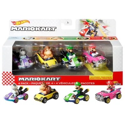 Produktbild von Hot Wheels Mario Kart Die-Cast 4er-Pack