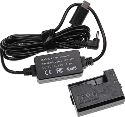 Produktbild von vhbw USB Netzteil kompatibel mit Canon EOS Rebel T6, Rebel T7 Kamera, Digitalkamera + DC Kuppler (Ersatz für DR-E10), 2m