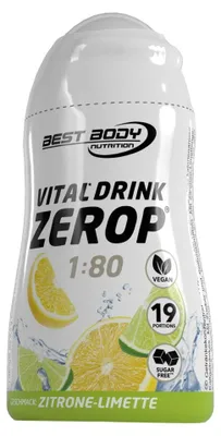 Produktbild von Best Body Nutrition - Vital Drink Zerop - 48 ml Squeeze Flasche, 1 x 48 ml Squeeze Flasche, Geschmack: Zitrone Limette