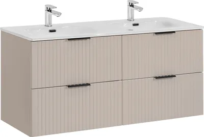 Produktbild von Doppelwaschtisch 120.4cm Adriel mit 4 Schubladen, Beige