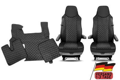 Produktbild von LKW Fußmatten + Sitzbezüge 1+1 Für MAN TGX 2007-2016 Automatic Schwarz