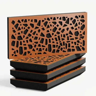 Obrázok produktu pre Sada 12 kusov – Úzky akustický difúzny panel s absorbčnými vlastnosťami | 25x50 cm | Difúzia – reflexia – zvuková izolácia [P32-H- 33 mm | Kirschbaum]