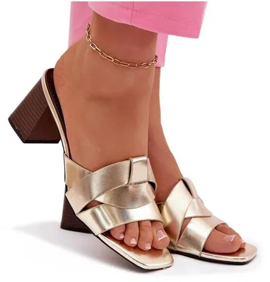 Produktbild von Damen Blockabsatz Sandalen mit Riemen  Gold Corivelle 39