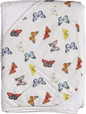 Obrázok produktu pre XKKO BMB Bambusová froté osuška s kapucňou, 90x90 - Butterflies