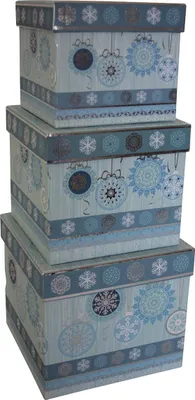 Produktbild von Weihnachtsgeschenkkarton - 3 tlg., Würfel, 1 St.