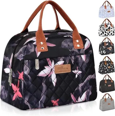 Produktbild von Isolierende Picknicktas für Erwachsene (Rosa Blumen)