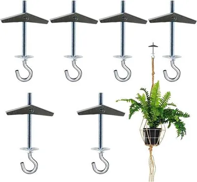 Obrázek produktu pro Plastové háčky na sádrokartonové desky – 6 kusů – pro montáž na strop – pevné a odolné