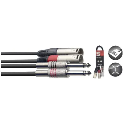 Produktbild von Zwillingskabel, XLR/Klinke (m/m), 3 m