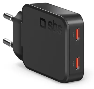 Immagine prodotto di SBS Caricatore Da Muro 65W USB-C Ultra Slim Con Doppia Uscita
