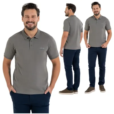 Produktbild von Moraj Herren Poloshirt kurzarm – Grau, Größe M, bequem
