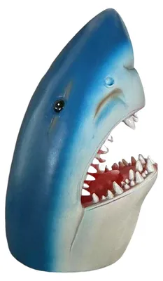Produktbild von Realistische Halbhai-Gartenstatue aus Kunstharz, Tierfigur für drinnen und draußen, Dekoration für Zuhause, Büro oder Schreibtisch.