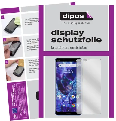 Produktbild von 3+3x Schutzfolie für Nokia 5.1 Plus klar Displayschutzfolie Folie Display Schutz
