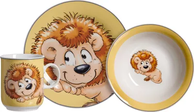 Zdjęcie produktu dla Ritzenhoff i Breker Happy Zoo Leo zestaw dla dzieci 3 szt.