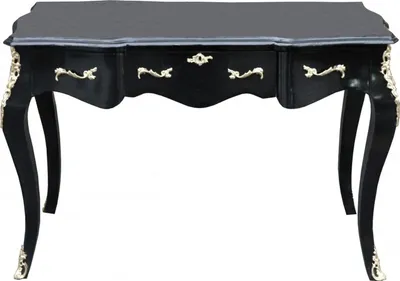 Image de Casa Padrino Luxe Table de Console Baroque Noir/Doré 120 x 80 x 58 cm - Bureau Femme - Secrétaire Meubles de Luxe