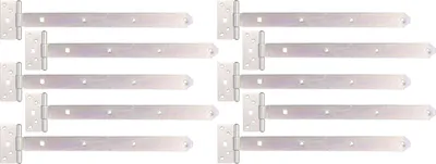Produktbild von Alberts 844387 Kreuzgehänge, mit verpresstem Stift, galvanisch verzinkt, dickschichtpassiviert, Band 393,5 x 34 mm, Scharnier 92 x 44 mm, 10er Set