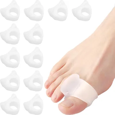 Produktbild von Gel Zehenspreizer,12 pcs Zehentrenner Silikon zehenspreizer Hallux Kleiner Zeh,Toe Spreader Separatoren, für Hammertoes Bunions Überlappende Zehen Reibung, Druck und Schmerzlinderung