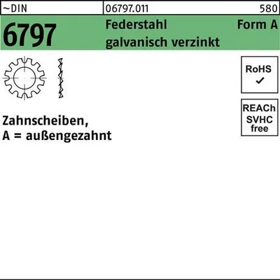 Produktbild von Reyher  Zahnscheiben DIN 6797 FederSt. A 23 vz (100 Stück)