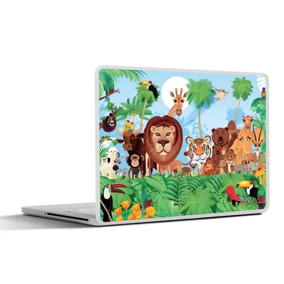 Produktbild von MuchoWow® Laptop Aufkleber Sticker Cover Tropisch - Tiere - Natur - Junge - Kind - Kind 40x30 cm - Laptop Dekoration - Selbstklebend