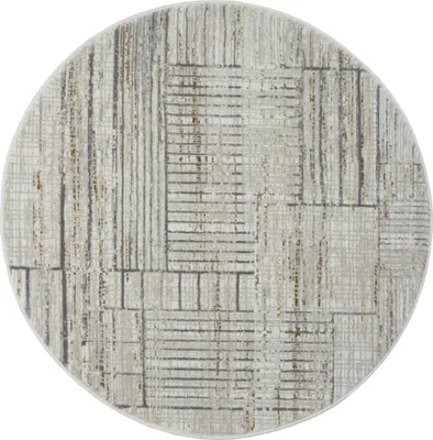 Produktbild von MY-RUG Teppich,Peder, 120x120, Kurzflor-Teppich, creme weiß, weich, gemütlich, mit schönem Muster, flachgewebt, rund