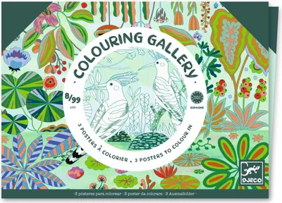 Image de Carte avec 3 posters à colorier « Dans la nature », Djeco